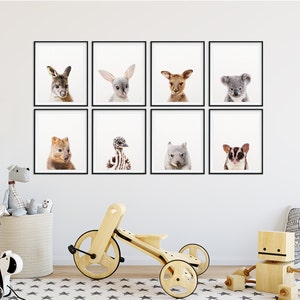 Wombat Print, Baby Wombat Wall Art, Cute Baby Animal Prints, Australian Animal, Nursery Animals Art, Nursery Decor, Kids Room Printable Art image 6