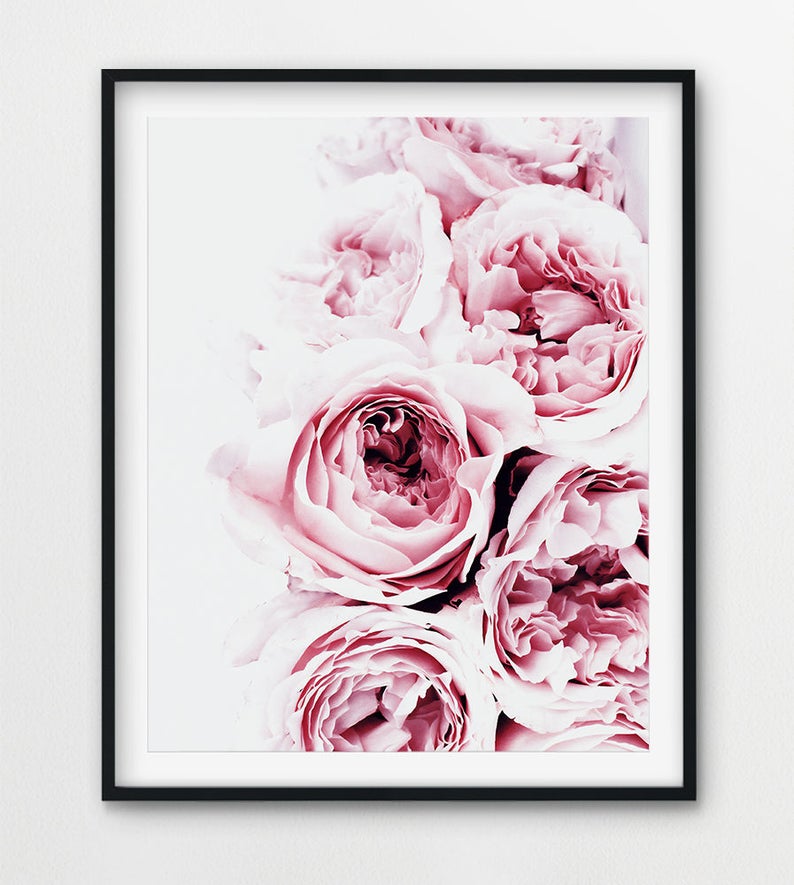 Peony Print Peonies Wall Art Blush Pastel Pink Peonies Etsy
