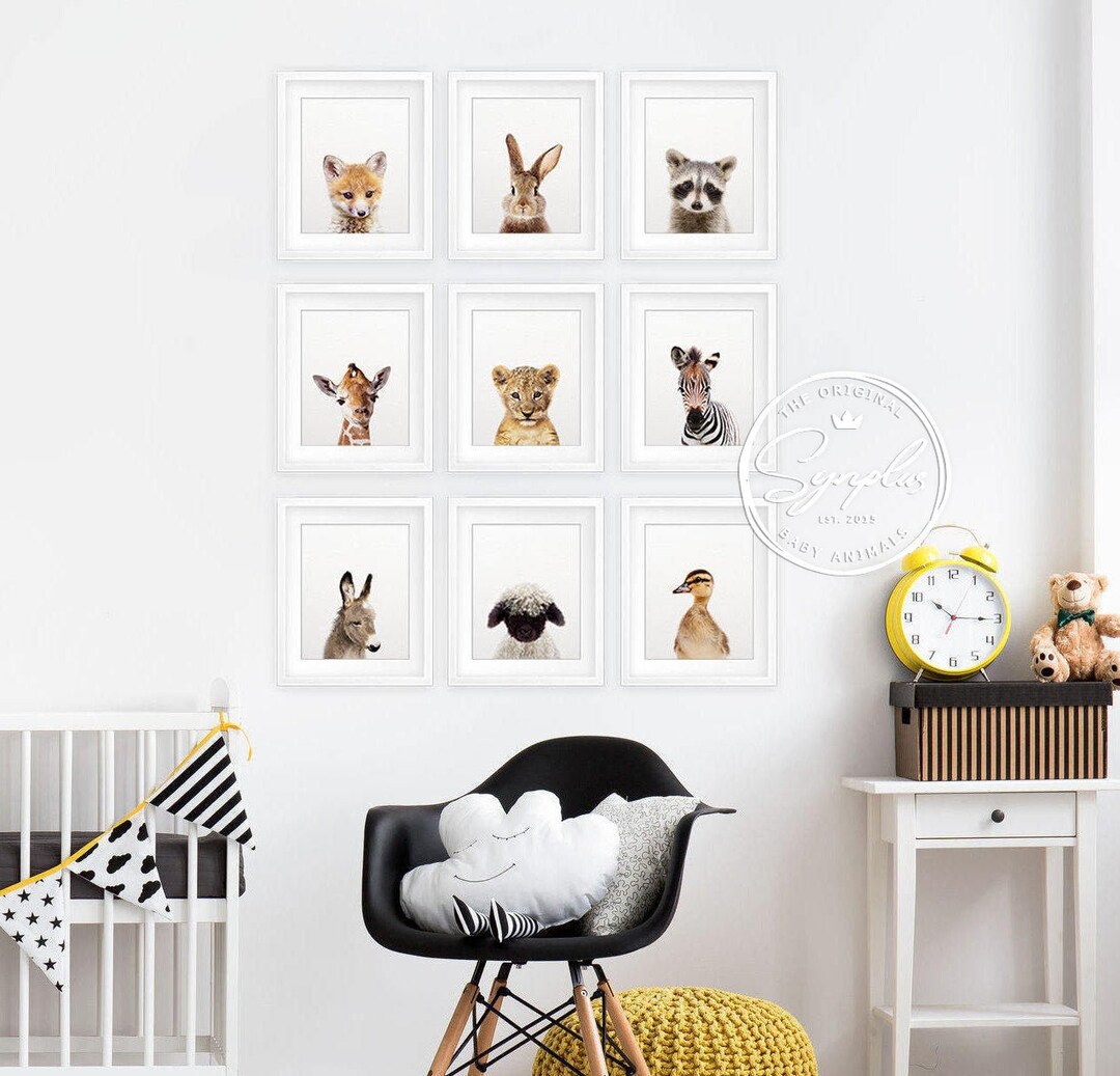 Nursery Animals Prints, Baby Animals Set 9, Nursery Decor, Woodland ...