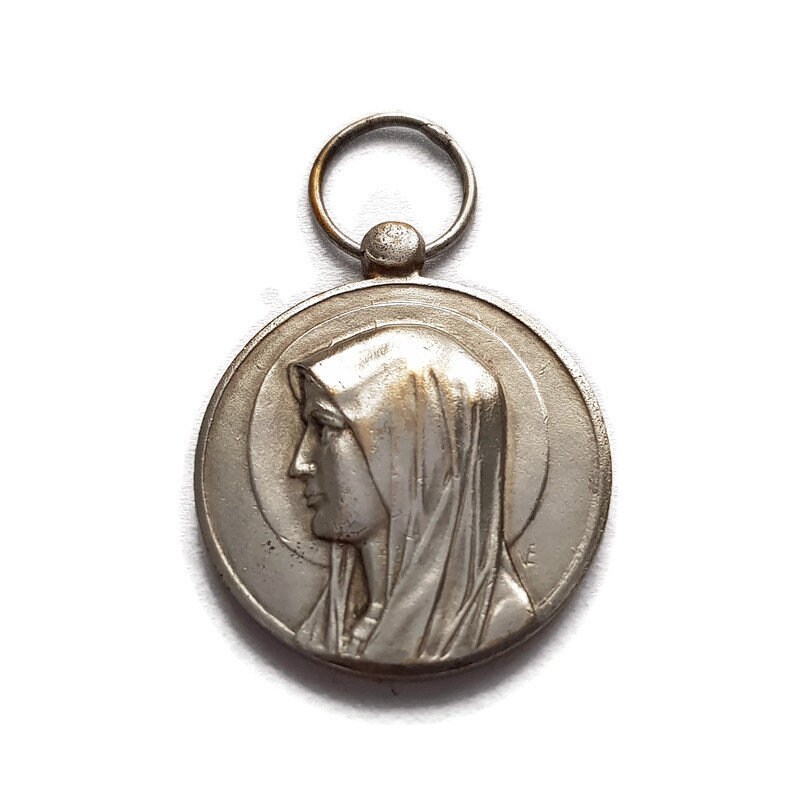 Grand Pendentif de Médaille Lourdes, Charme Notre-Dame Lourdes