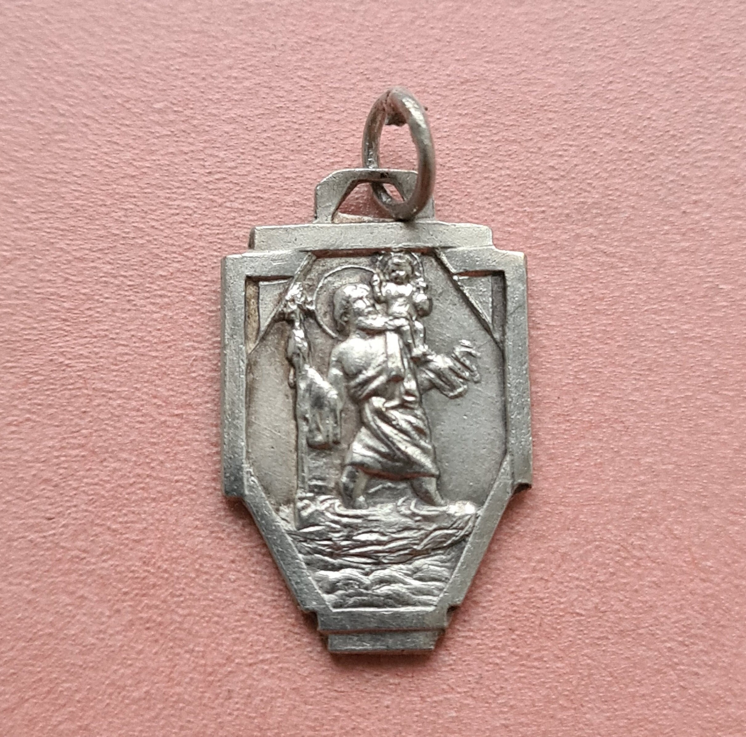 Art Déco St Christopher, Pendentif Médaille, Charme de Protection Voiture