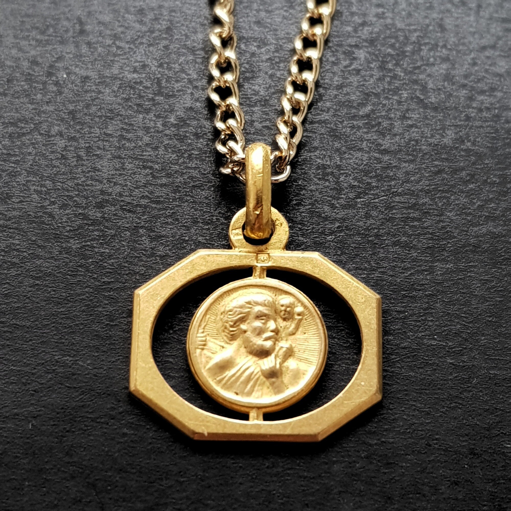 Vintage St Christopher Medal Pendentif Collier