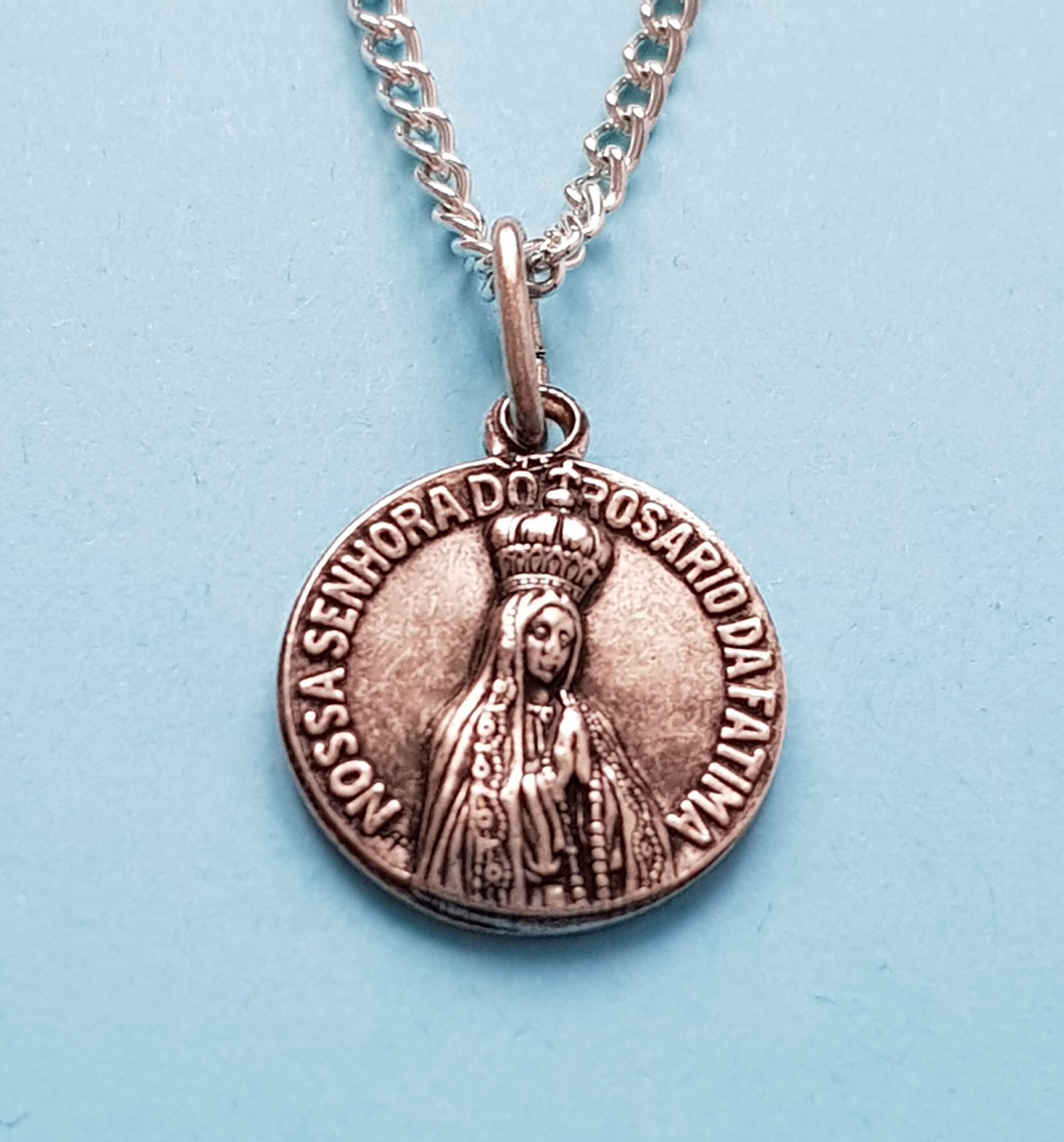 Collier Pendentif de Médaille Notre-Dame Fatima, La Vierge Marie, Charme de Rosario Dame Fatima