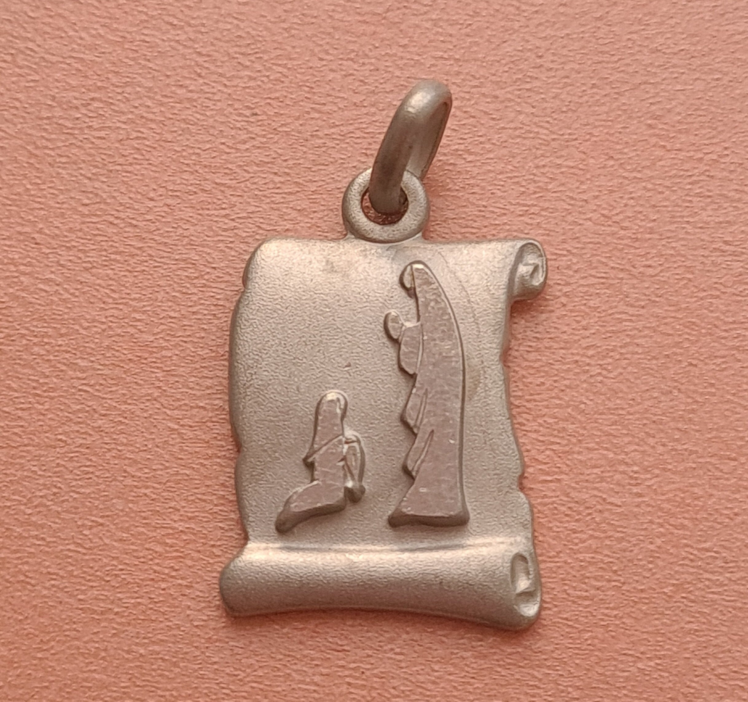 Pendentif Vintage Médaille de La Sainte Vierge Marie