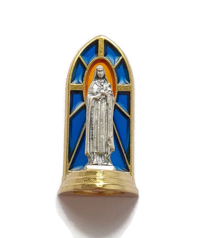 Petite Statue Miniature de Sainte Thérèse, Thérèse Lisieux à Effet Vitrail