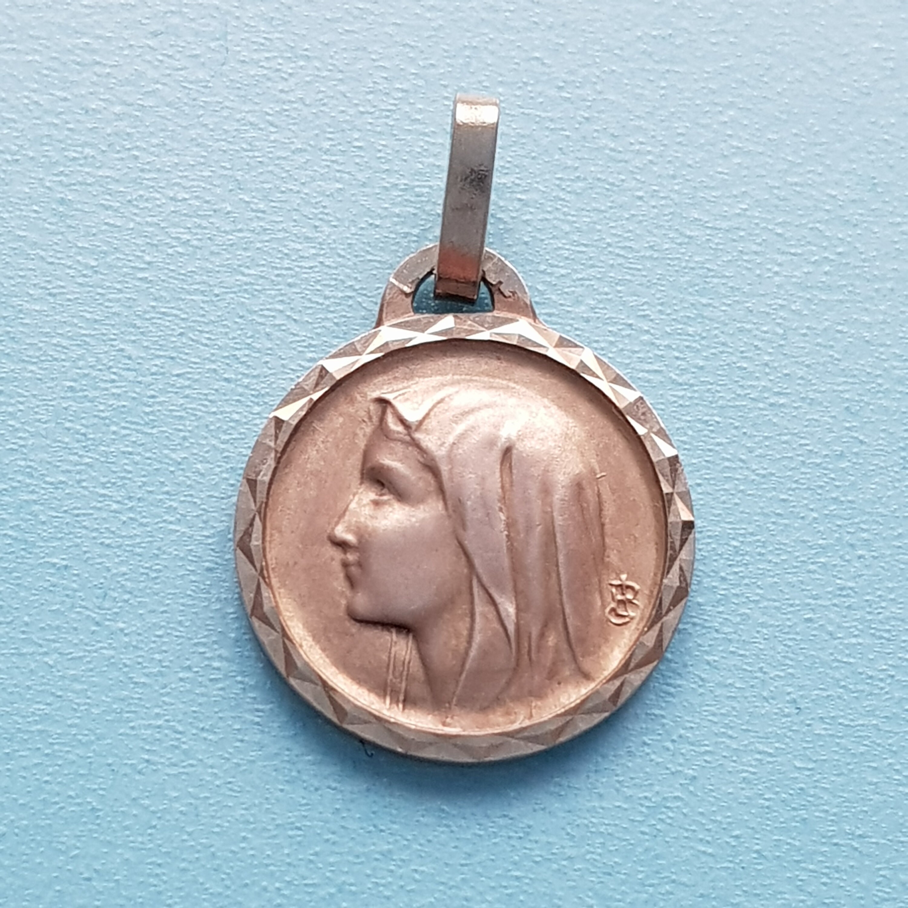 Pendentif Vintage de La Médaille Notre-Dame Lourdes