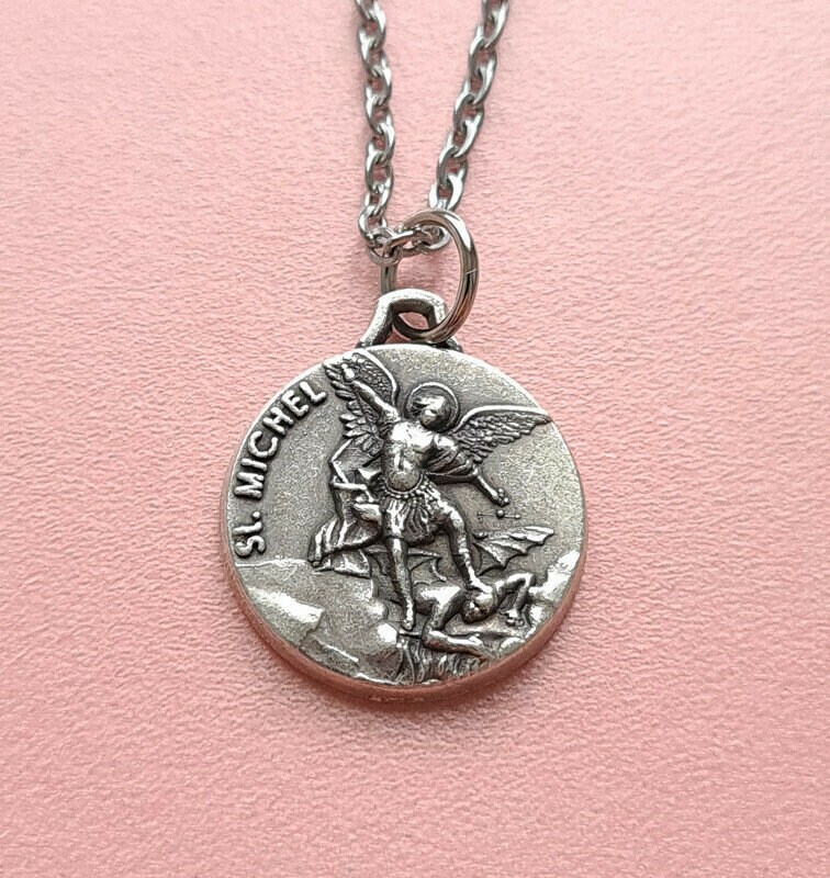 Collier de Pendentif Médaille Religieux Catholique St Michael Archangel