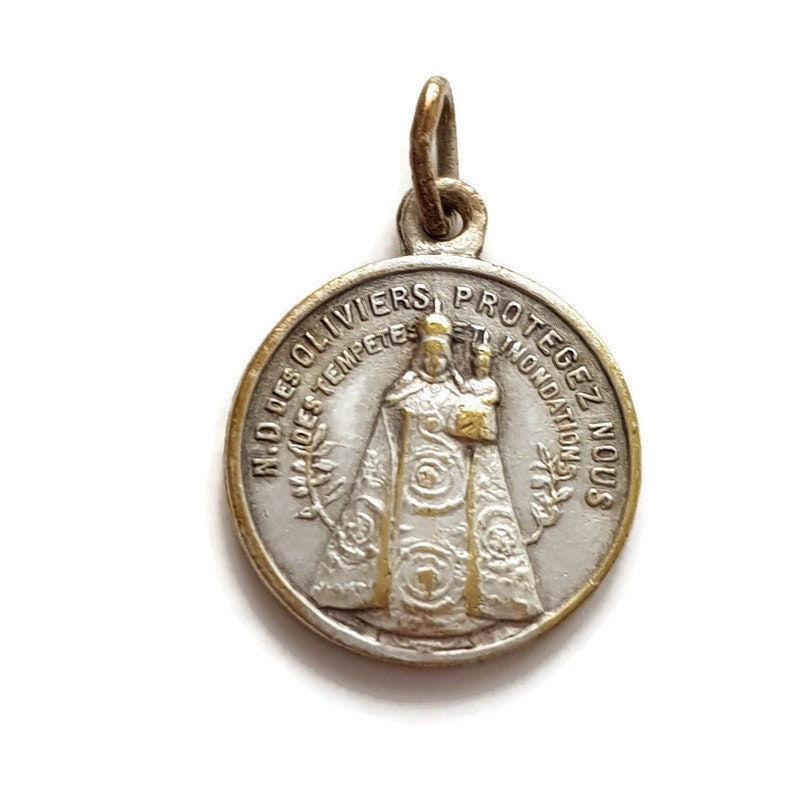 Médaille Notre Dame Des Oliviers et Sacré-Cœur de Jésus
