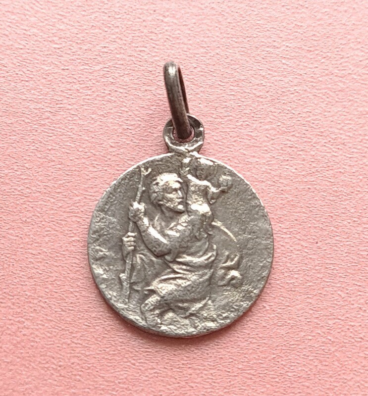 Pendentif Religieux Catholique Saint-Christophe, Médaille de Protection, Bijoux Chrétiens