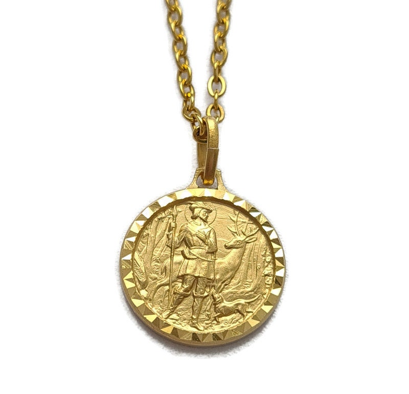 Collier Pendentif Médaille St Hubert, Charme Hubert