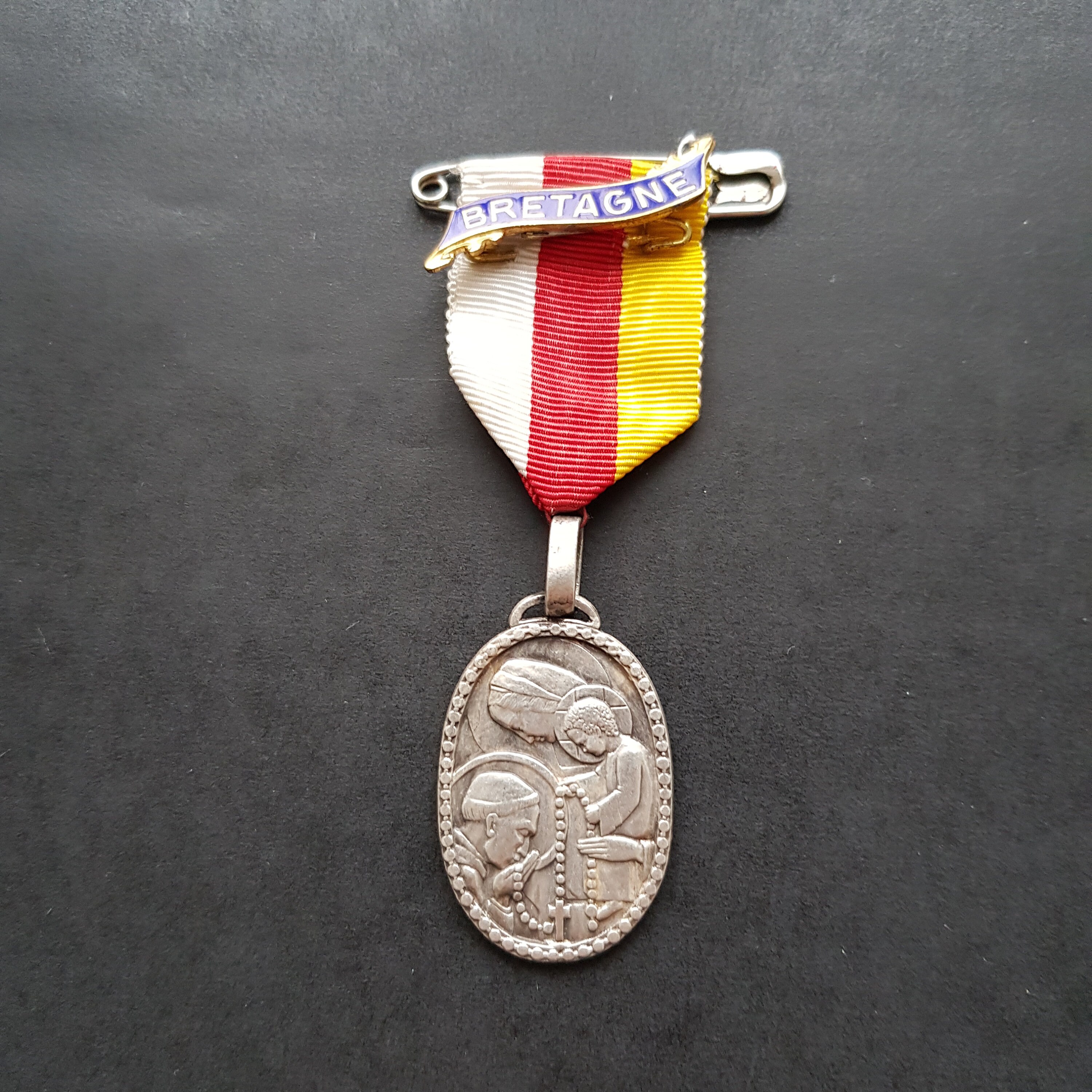 Médaille Du Ruban St Dominique Vintage, Pèlerinage de Lourdes
