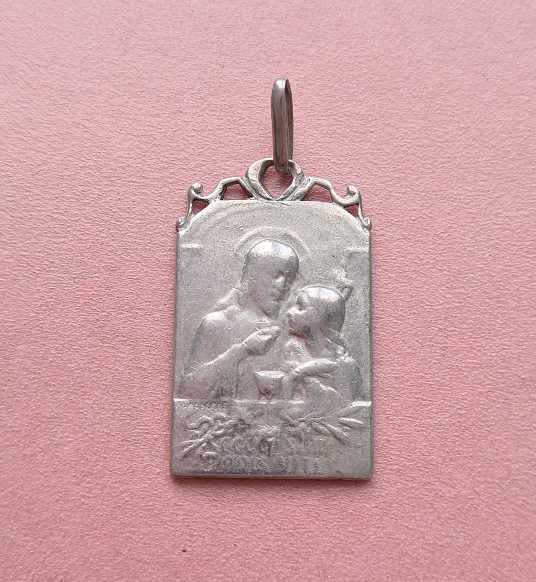 Médaille de Communion Antique Lasserre, Pendentif Première Communion, Charme Calice