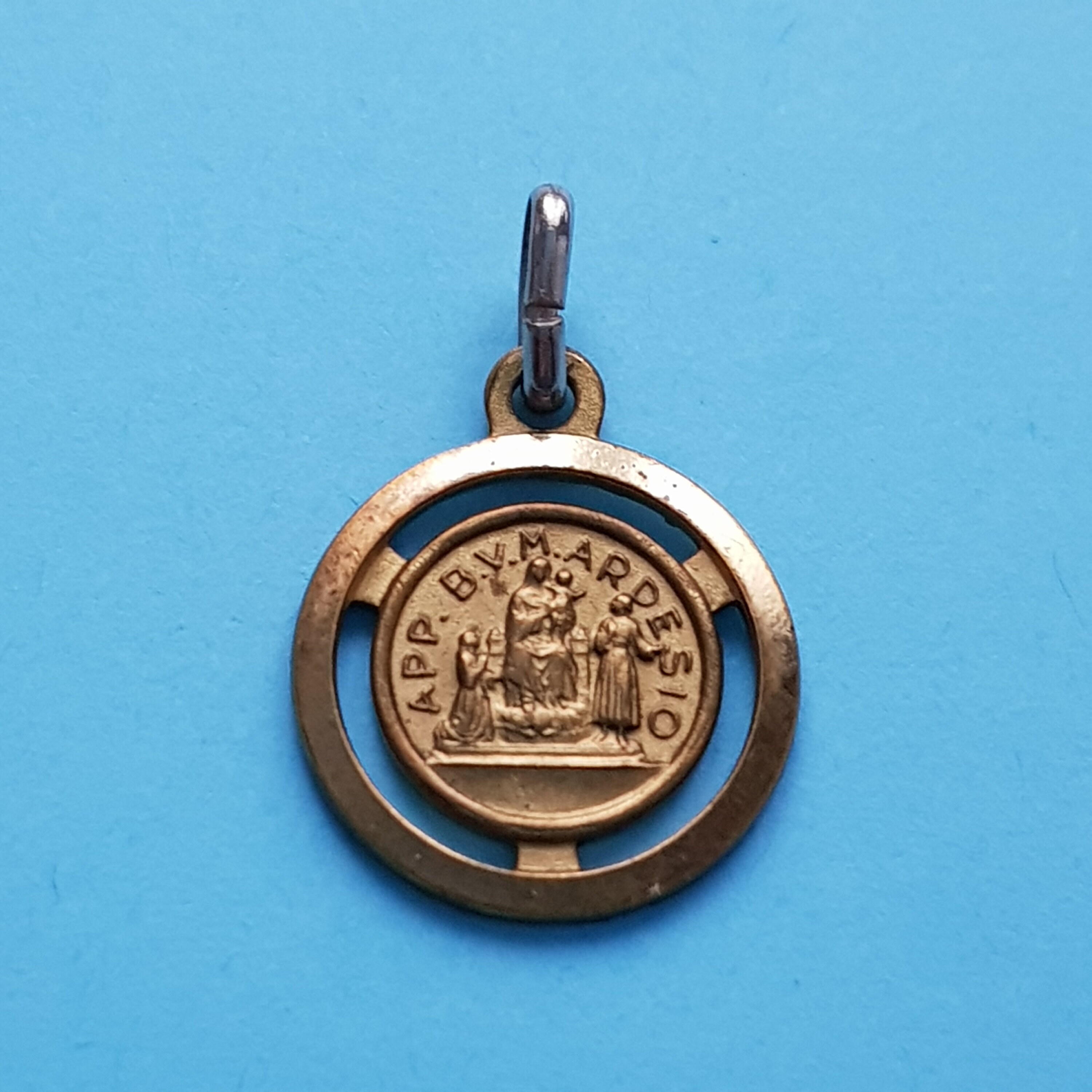 Pendentif de Médaille d'apparition Notre-Dame d'ardesio, Charme Catholique Italien