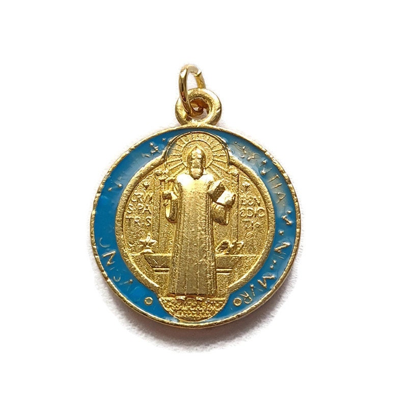 Pendentif Religieux Catholique en Émail St Benedict Medal