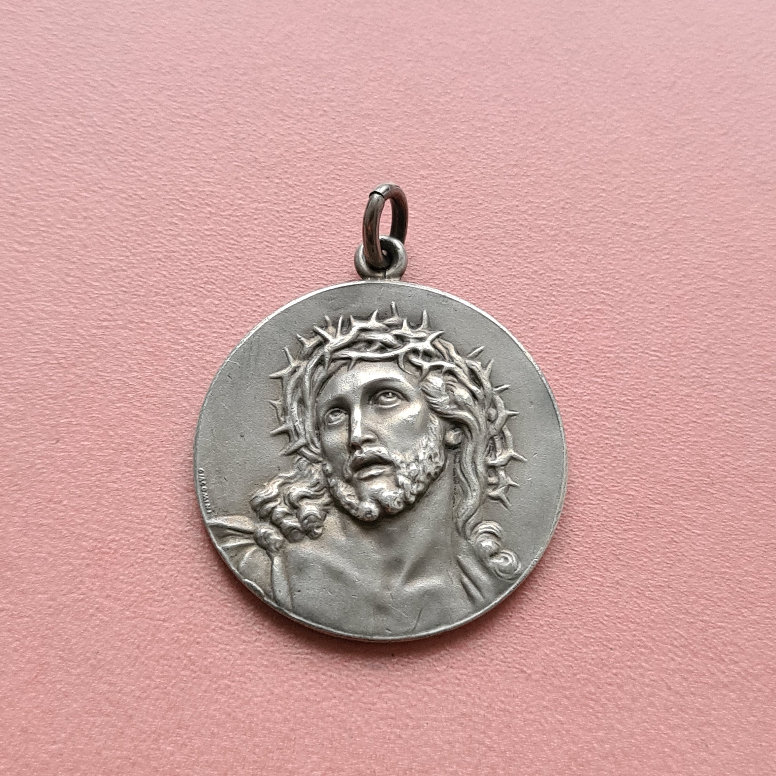 Pendentif Religieux de Jésus et Pie X Par Giacomini