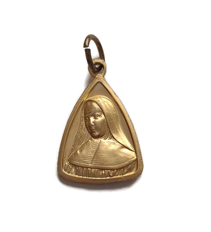 Pendentif Médaille Relique Marie Catherine de St Austustin, Aluminium