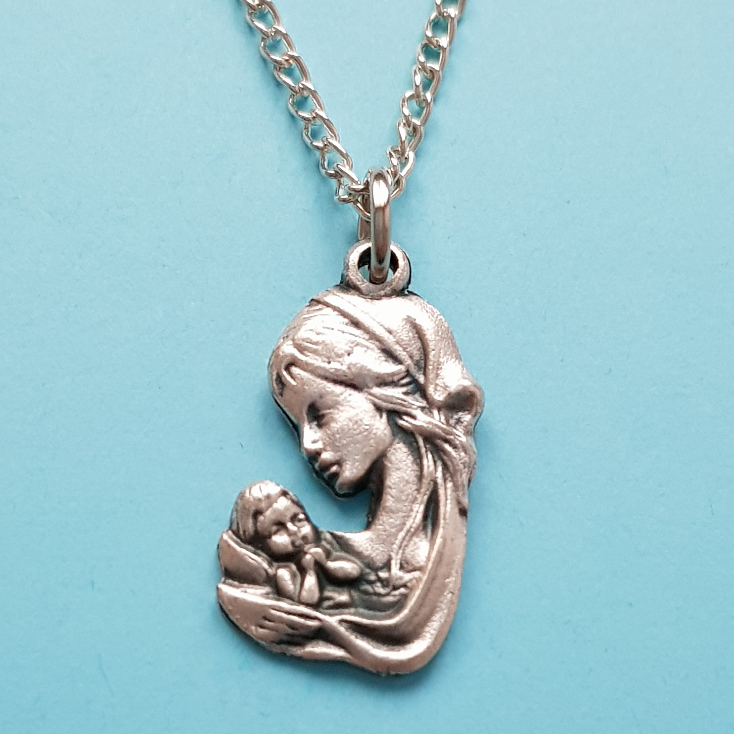 Sainte Vierge Marie avec Collier Pendentif Enfant