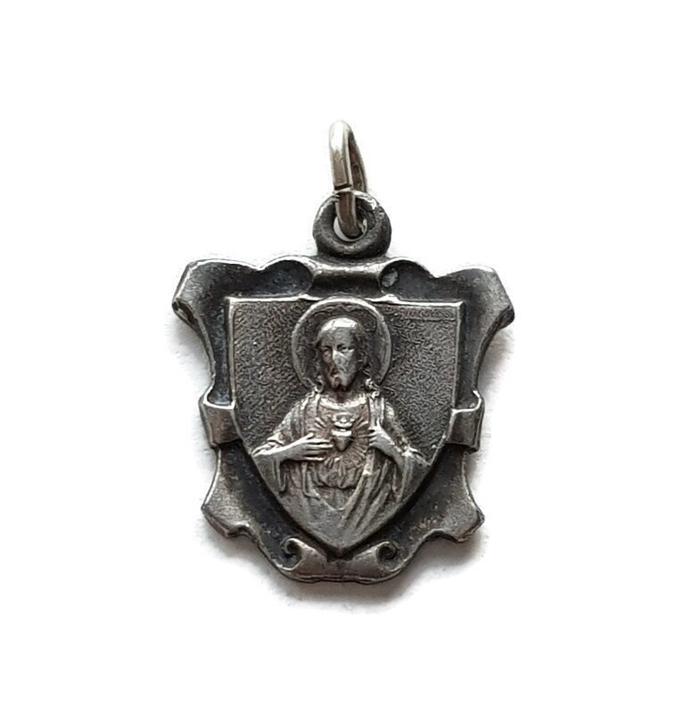 Médaille Vintage en Étain Du Sacré-Cœur de Jésus, Charme Montmartre
