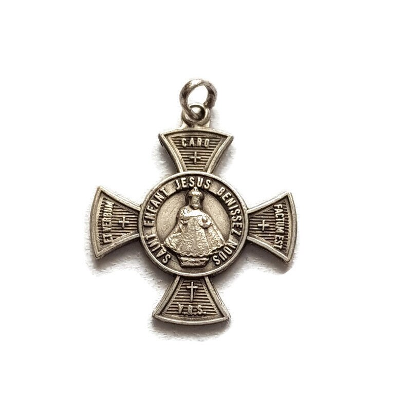 Médaille de Croix Vintage L'enfant Jésus Prague