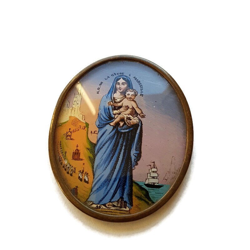 Médaillon Chrétien Antique Notre-Dame de La Garde, Marseille