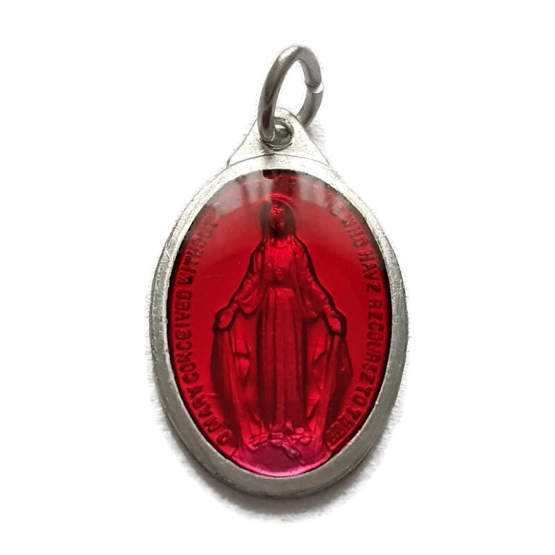 Médaille Miraculeuse Rouge, Charme Rouge de Vierge Sainte Marie