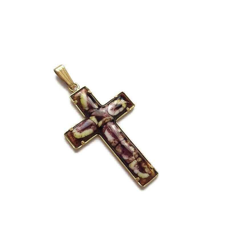 Croix d'émail de Cru, Pendentif Religieux Croix d'émail