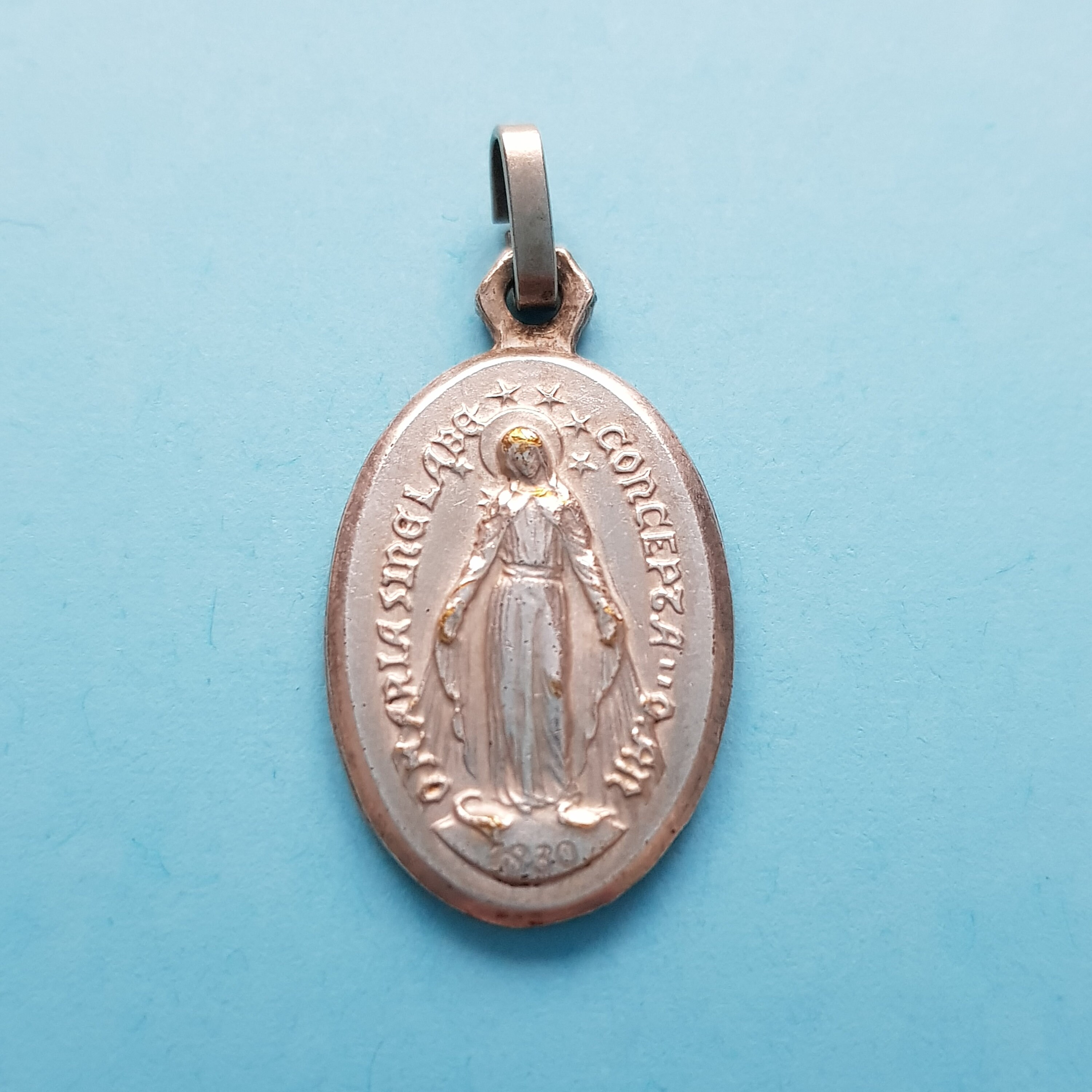 Pendentif Français Médaille Vintage, Bijoux Chrétiens