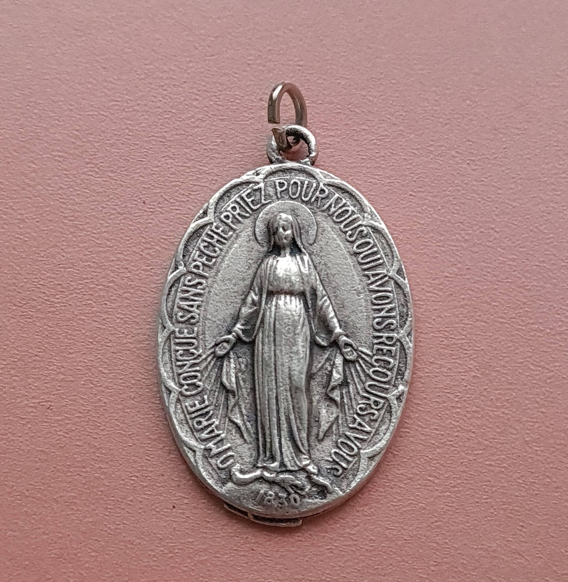 1.45 de Haut Grande Médaille Miraculeuse Français, Bijoux Religieux