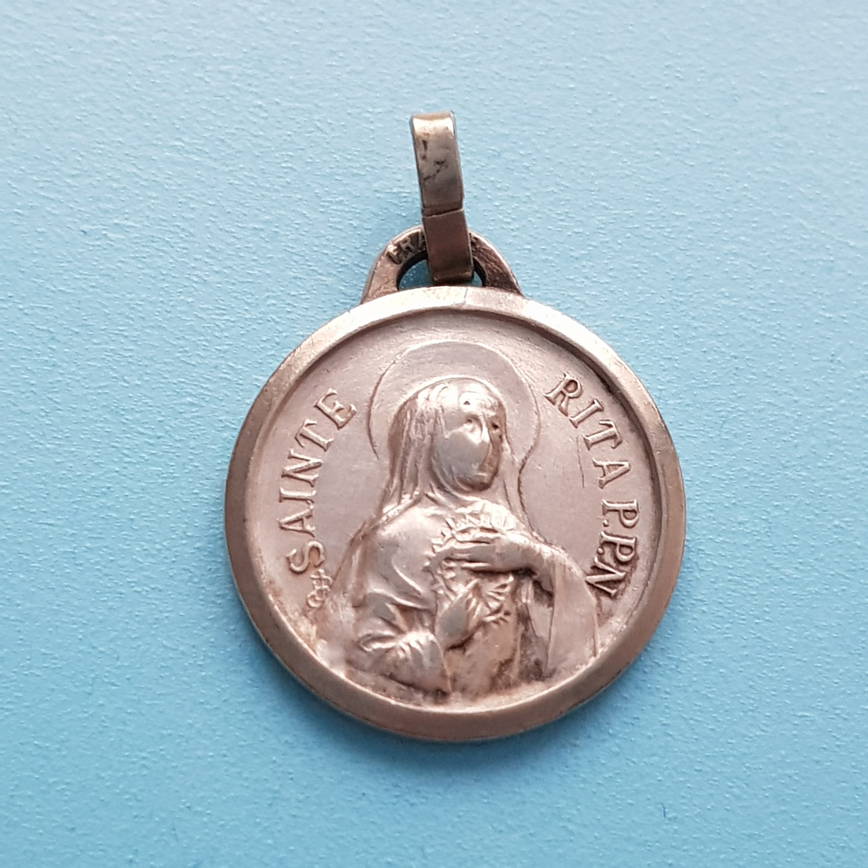 Pendentif Religieux Catholique Pour Médaille St Rita, Santa Rita Ora Pro Nobis