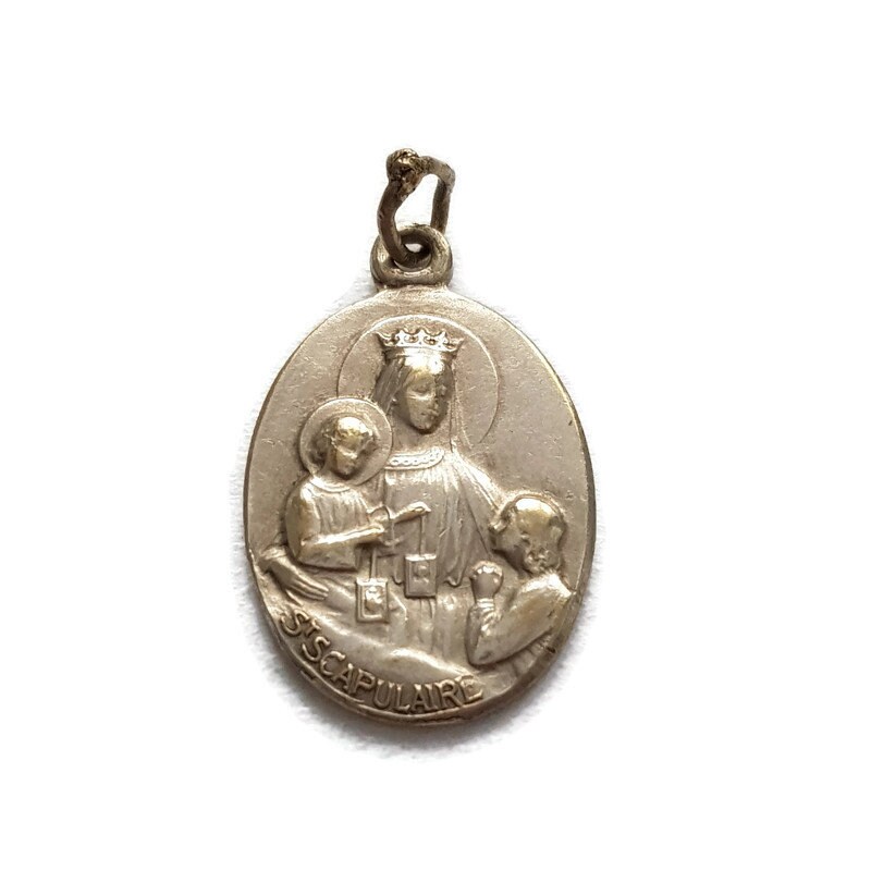 Médaille Scapulaire, Sacré-Cœur de Jésus et Dame Du Mont Carmel