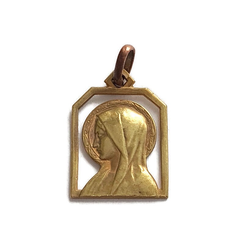 Pendentif de Médaille Travail Ouvert Sainte Vierge Marie