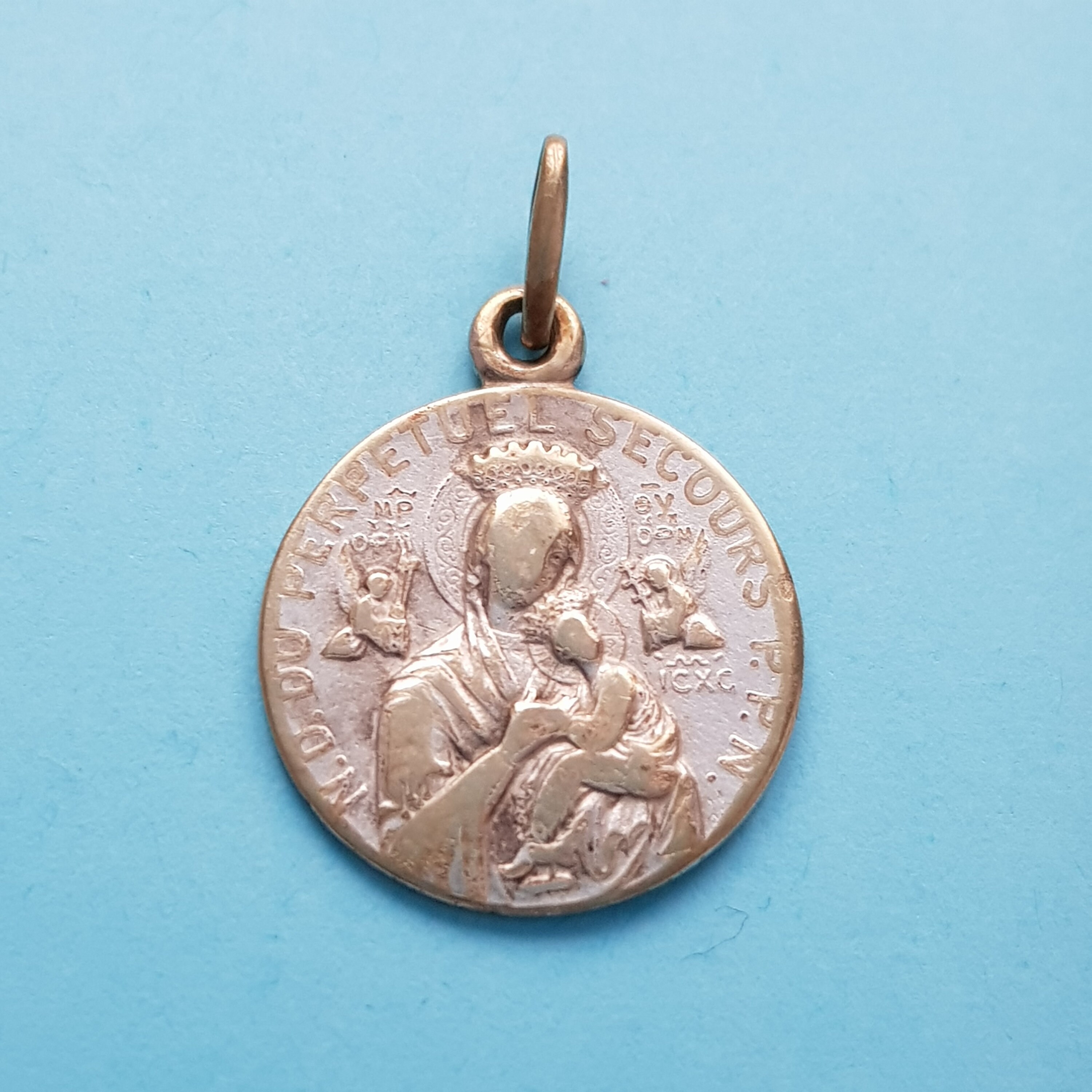 Pendentif de Médaille Sainte Vierge Marie Vintage, Notre-Dame L'aide Perpétuelle