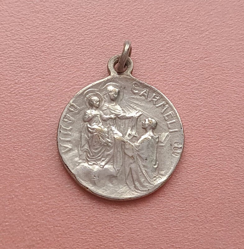 Médaille Scapulaire, Coeur Sacré de Jésus et Pendentif Médaille Dame Du Mont Carmel, Charme Vierge C
