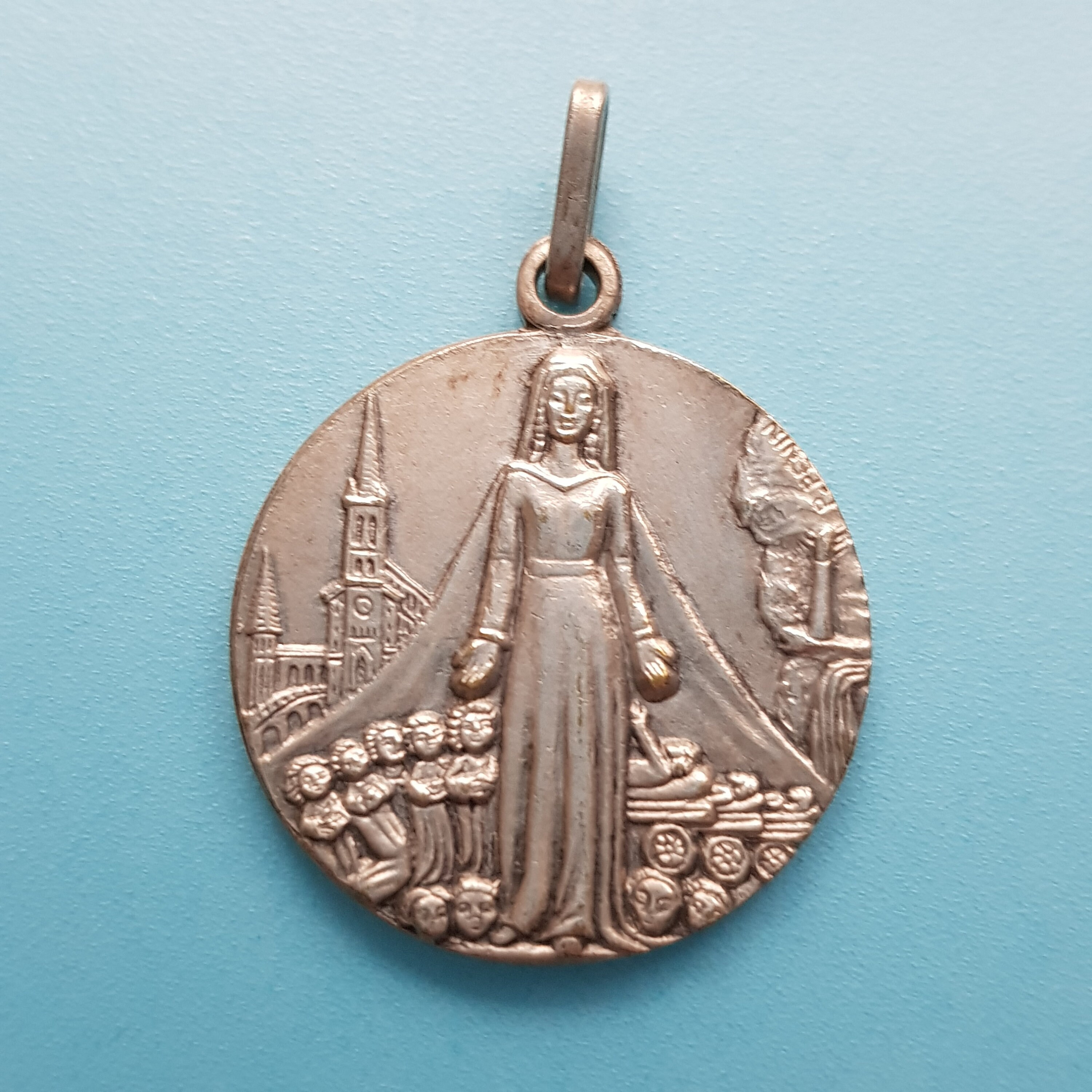 Pendentif Médaille de La Sainte Vierge Marie, Du Centenaire L'apparition Lourdes 1958