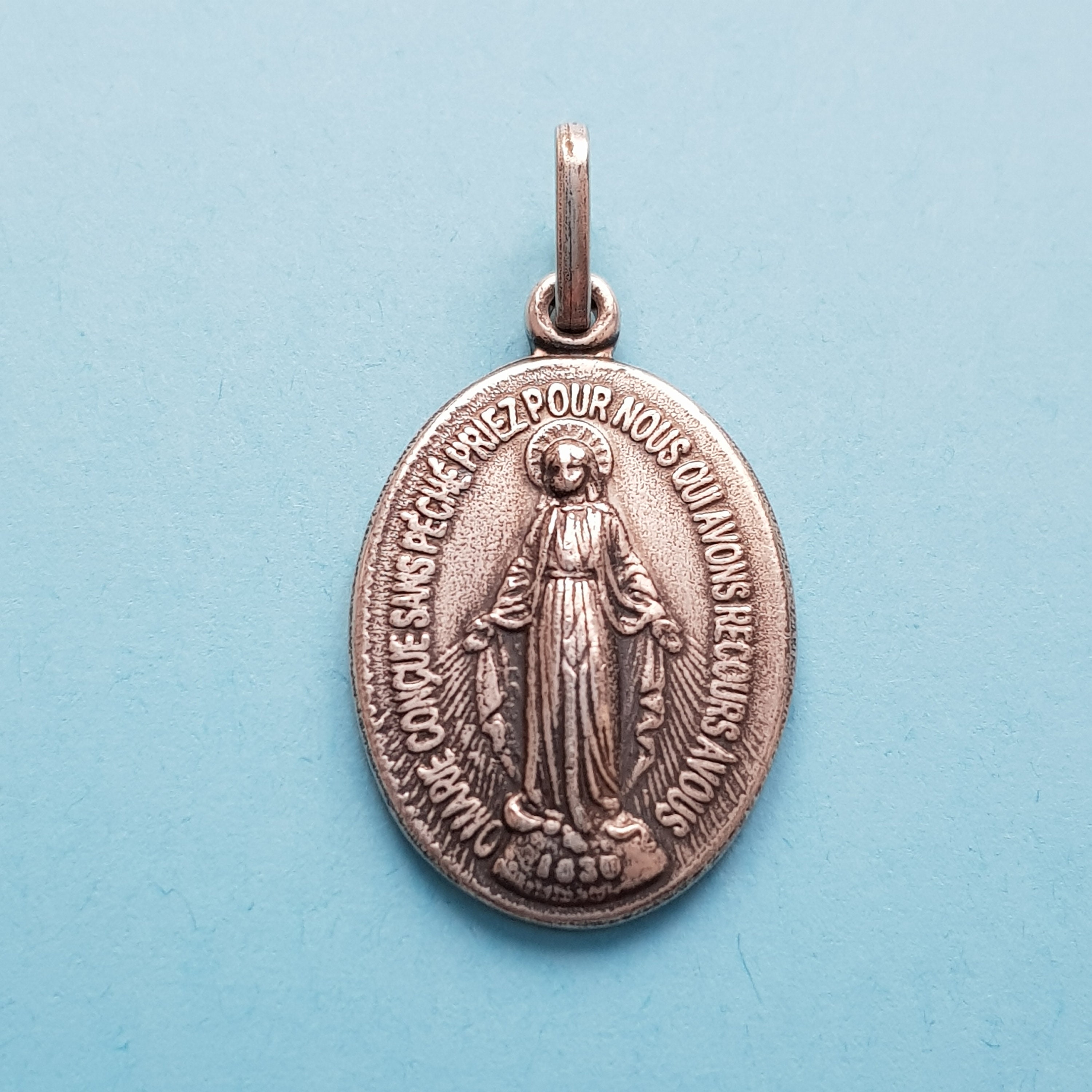 Pendentif de Médaille Français Miraculeuse Religieux, Bijoux Chrétiens