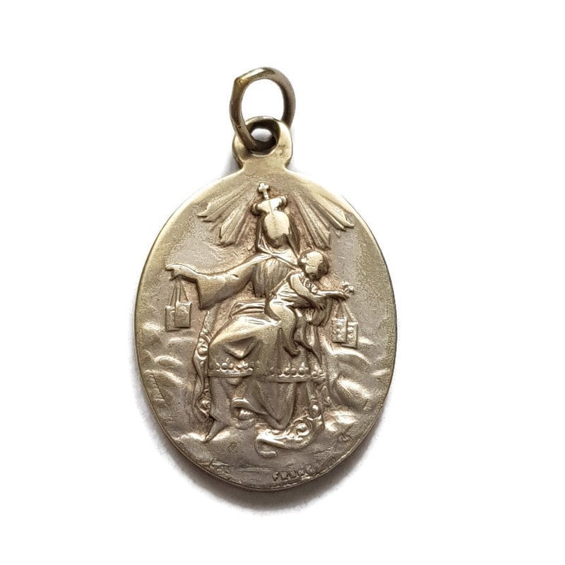 Médaille Scapulaire, Cœur Sacré de Jésus et Dame Du Mont Carmel Par Lasserre