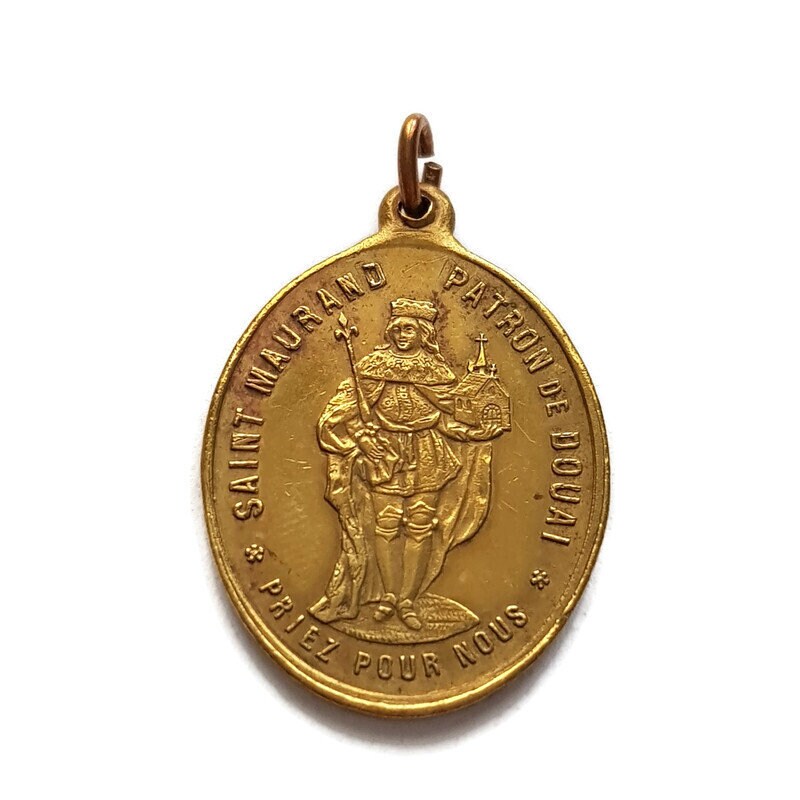 Rare Pendentif Antique de La Médaille St Maurand