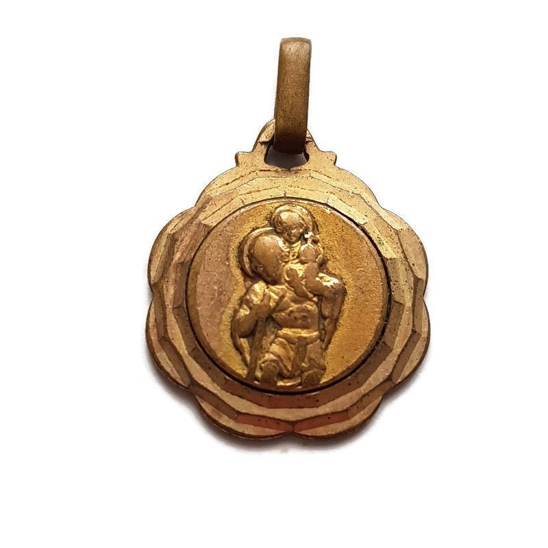 Pendentif Antique de La Médaille Saint Christophe