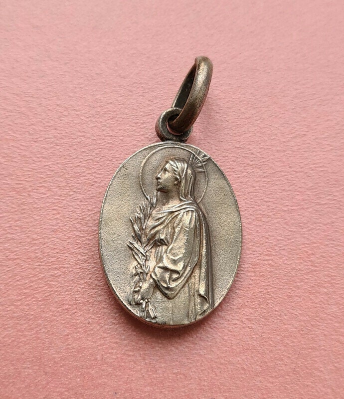 Pendentif Médaille St Philomena & Cure d'ars, Charme Religieux John Vianney Par Tschudin