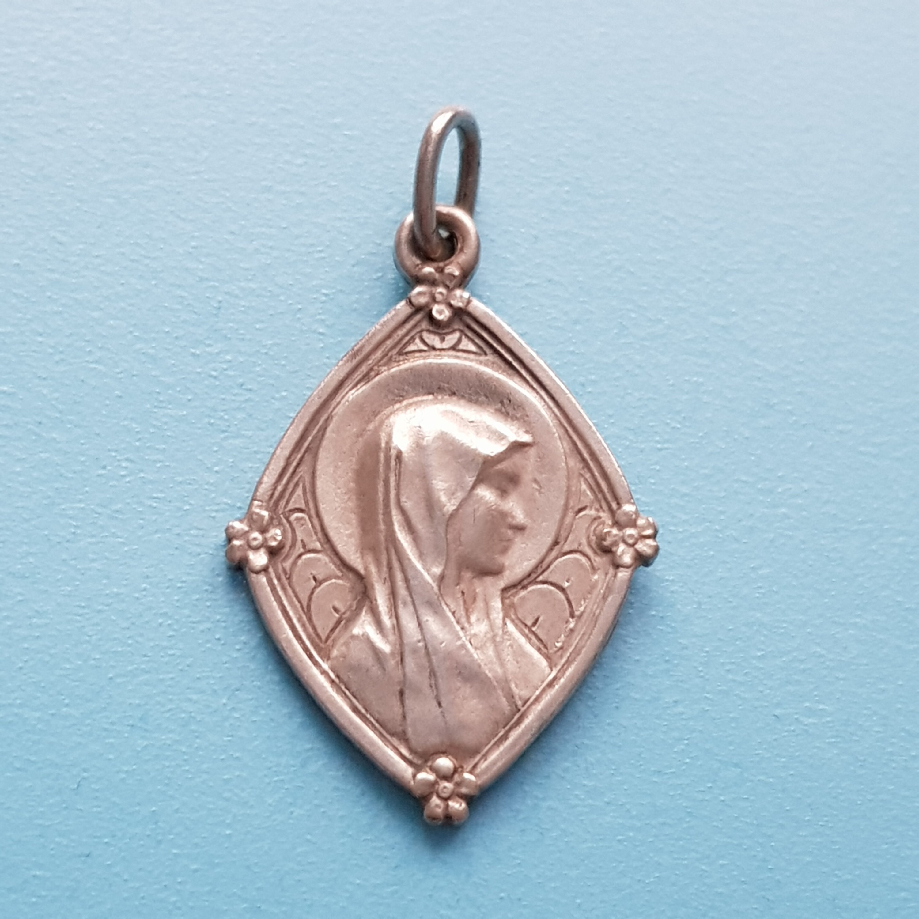 Pendentif de Médaille Sainte Vierge Marie Vintage, Charme Lourdes