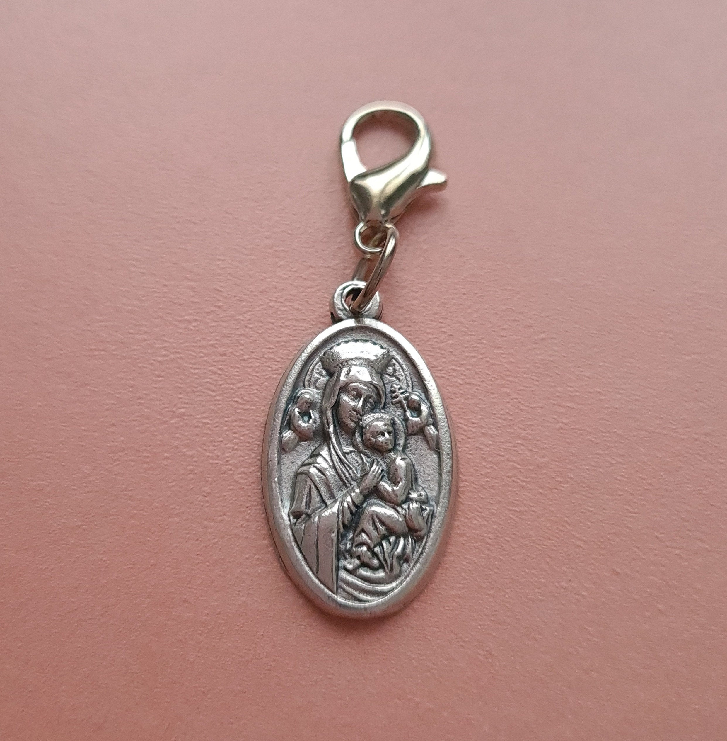 Charme Du Chapelet de Notre-Dame Perpétuel Secours, Charme Tir à Glissière, Marqueur La Sainte Vierg