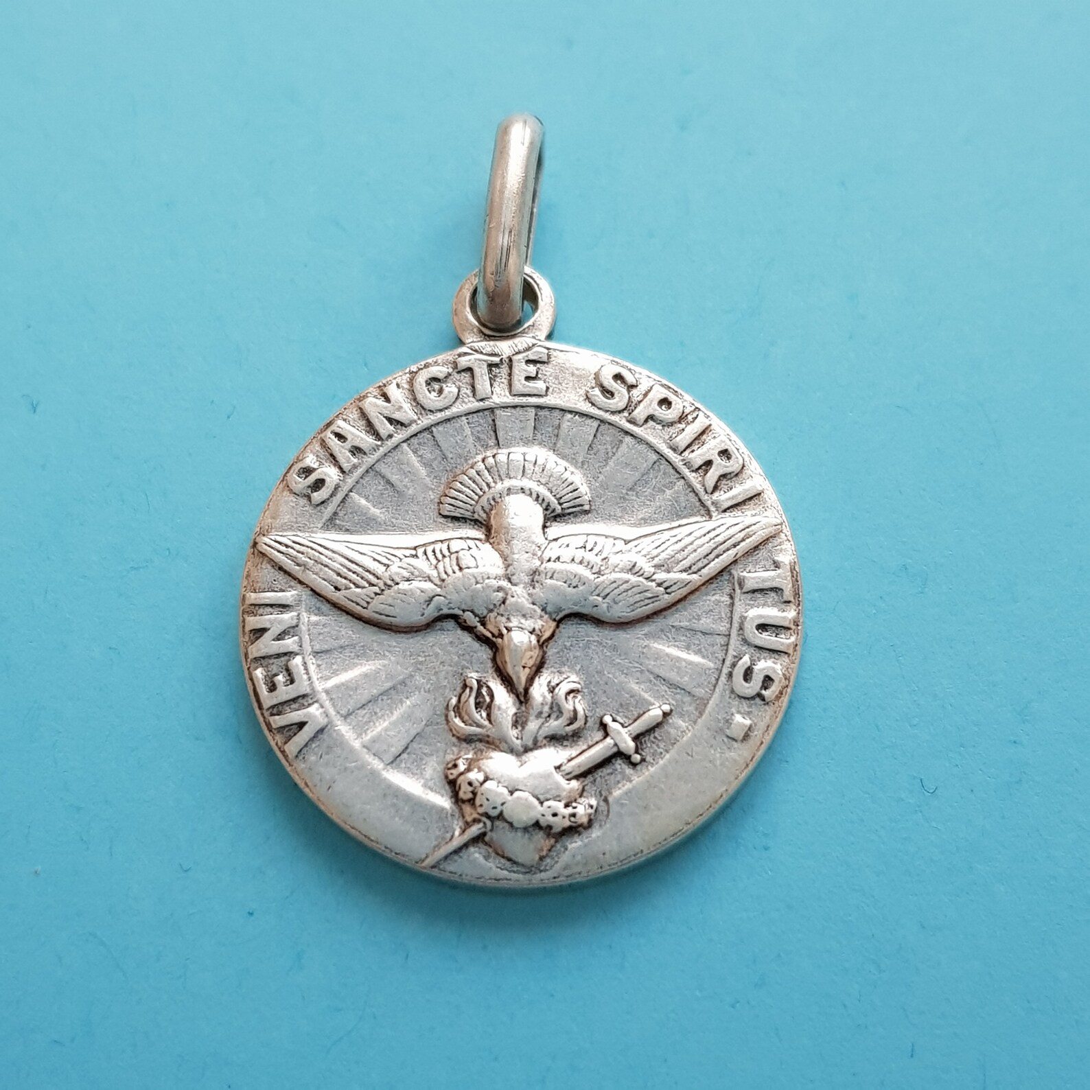 Religious Catholic Holy Spirit medal pendant Holy Spirit dove | Etsy