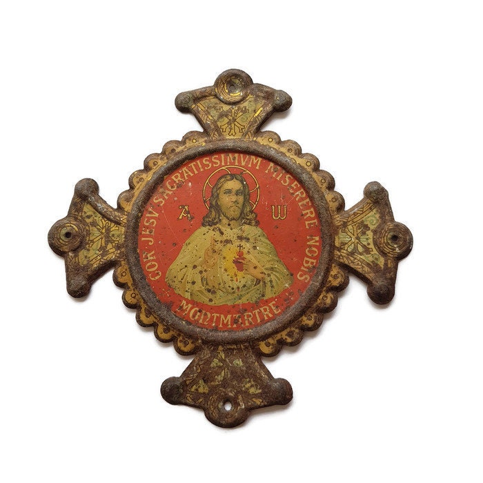 Sacré-Cœur Vintage, Plaque Murale Jésus Montmartre