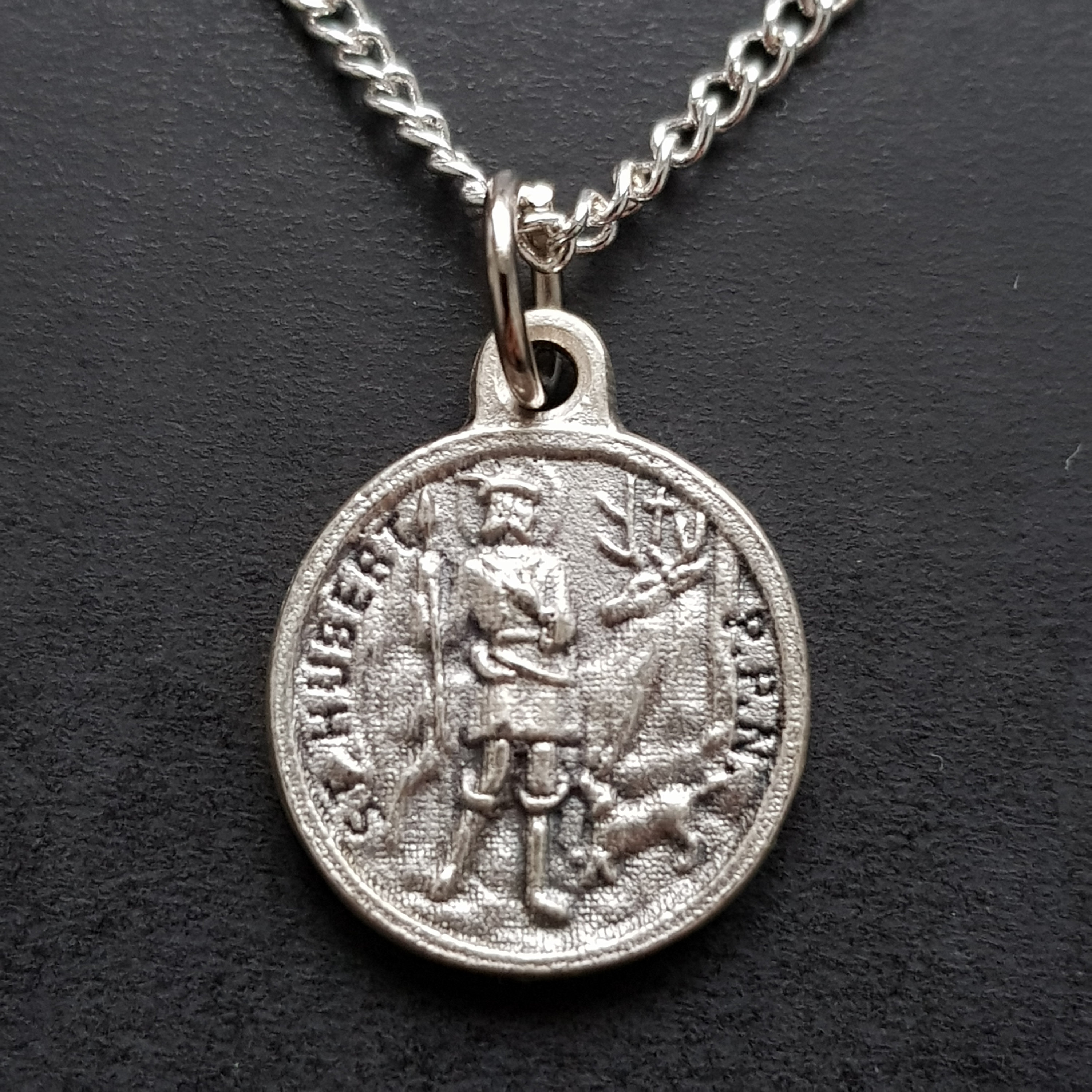 Collier Pendentif de Médaille St Hubert, Charme Religieux, Chasseurs Patron Saint