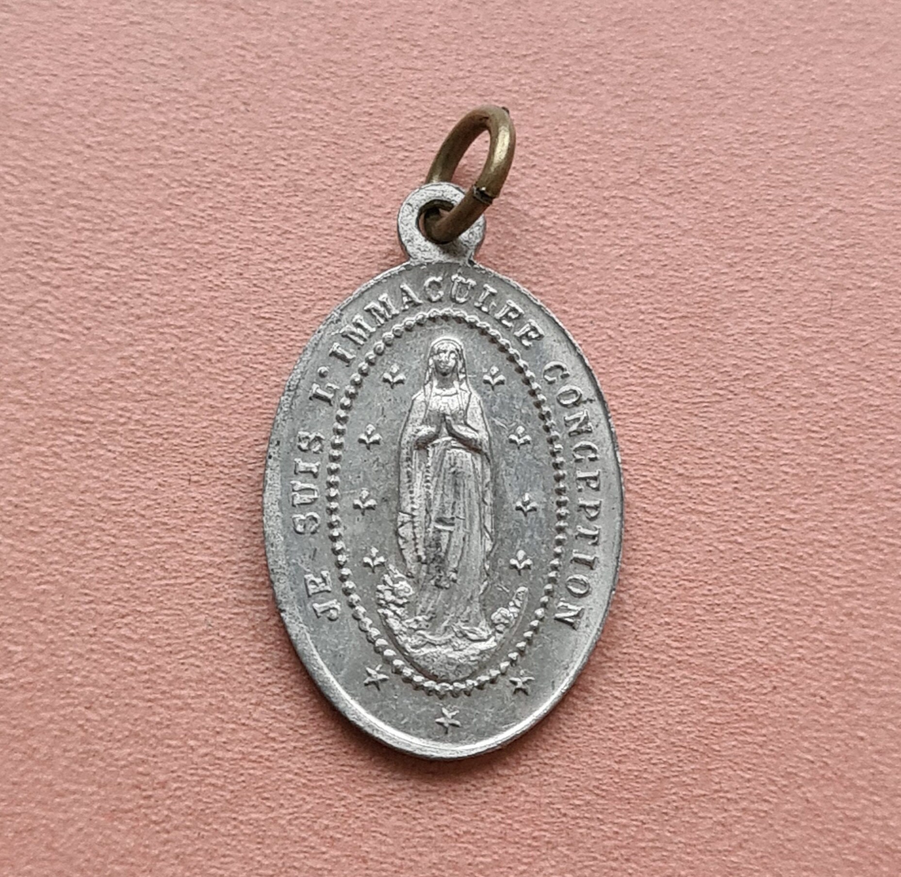 Pendentif Médaille de La Sainte Vierge Marie, Charme L'immaculée Conception, Notre-Dame Lourdes