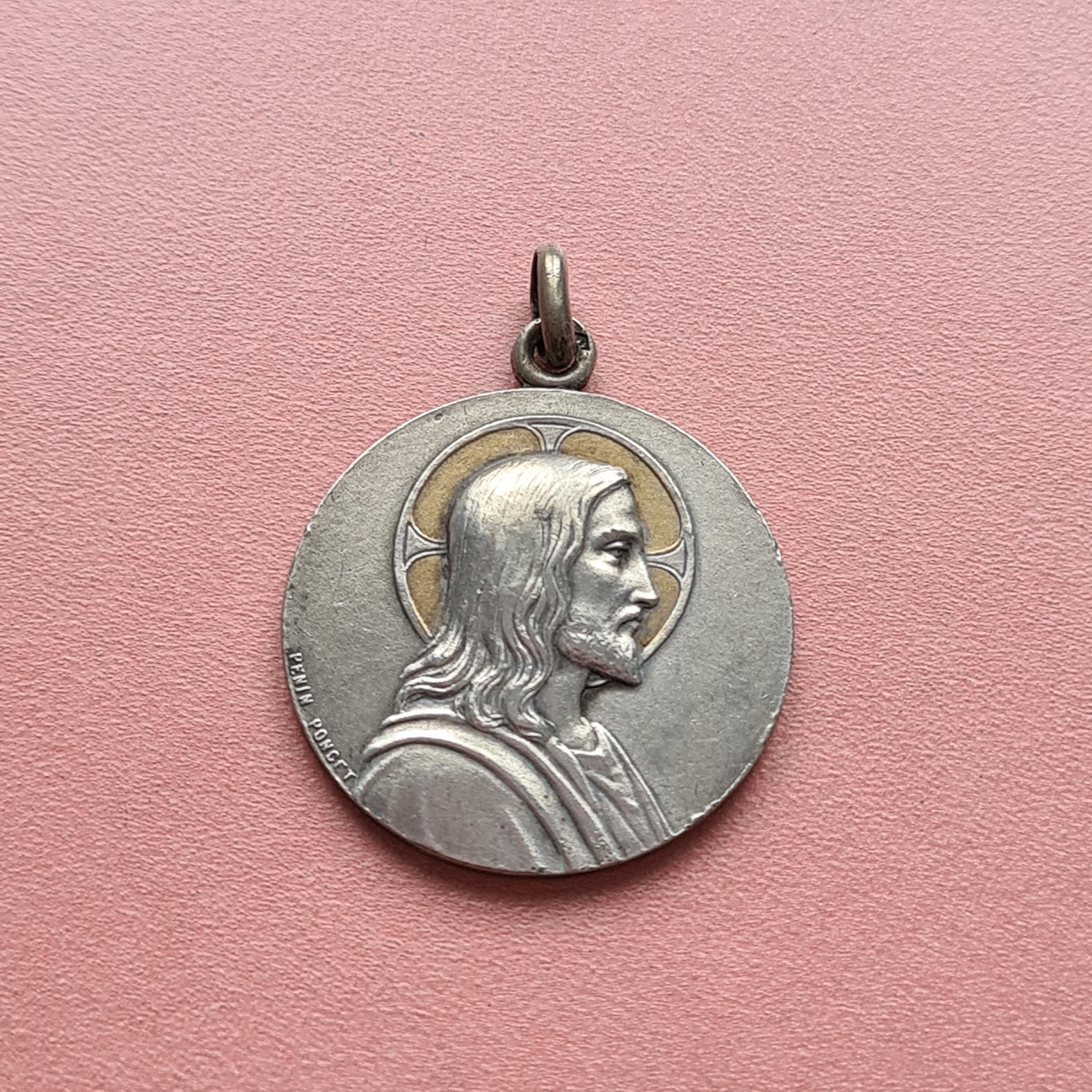 Médaille de Jésus Antique Par Penin Poncet, 1913