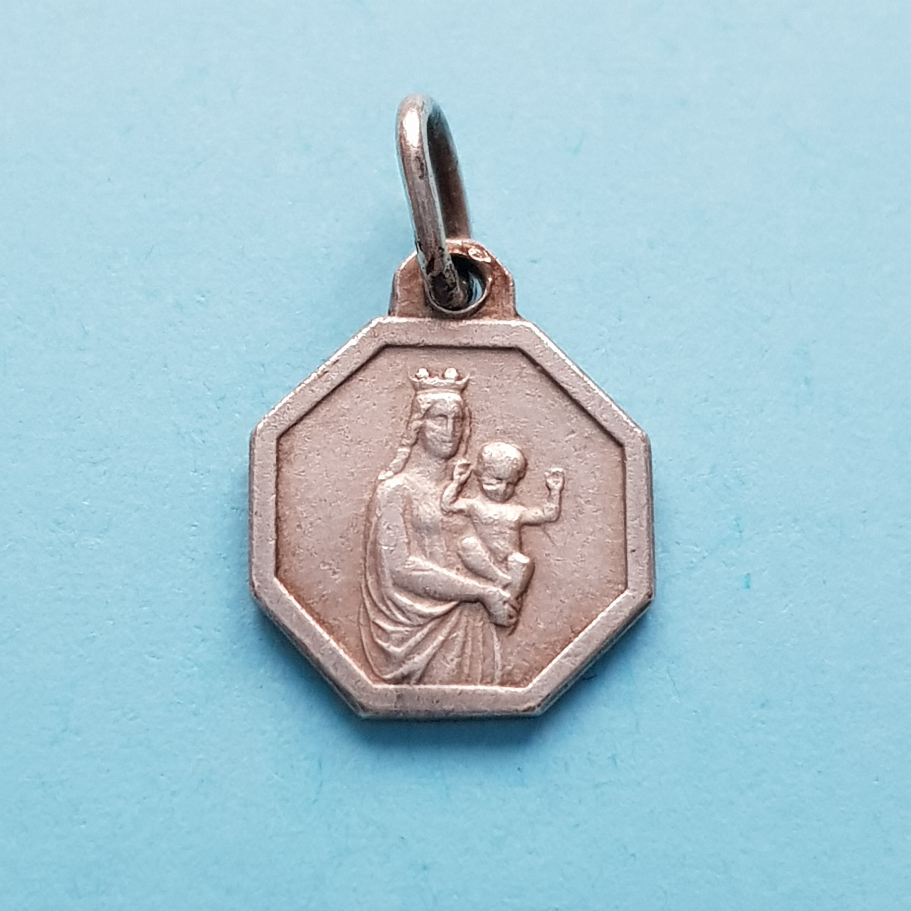 Pendentif Médaille Notre Dame de La Garde et Jésus Enfant, Charme Sainte Vierge Marie, Vierge