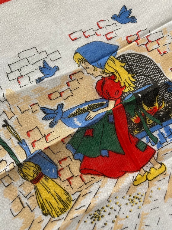 Vintage CINDERELLA Child's Handkerchief~Cotton Fa… - image 1