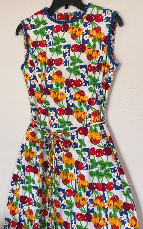 NANTUCKET NATURALS Vintage Sleeveless Dress ~ CHERRIES