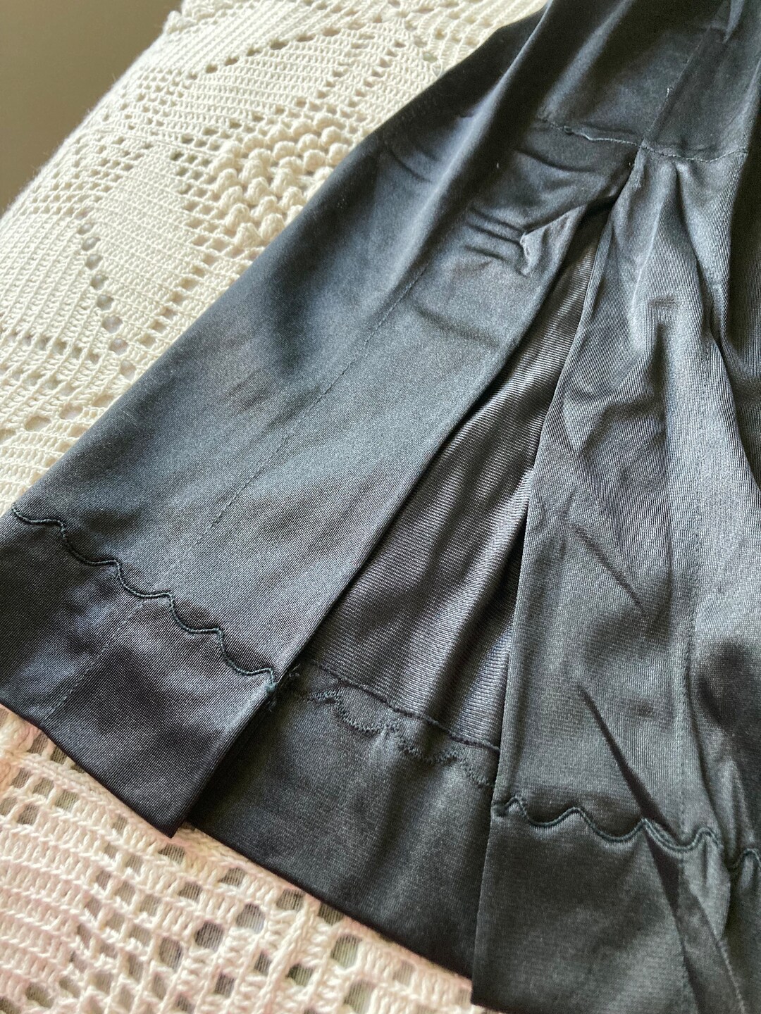 Black Floor Length Half Slip by Movie Starside Slitvintageantron